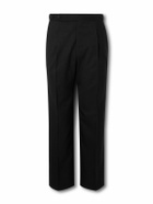 Stòffa - Straight-Leg Pleated Wool Trousers - Black