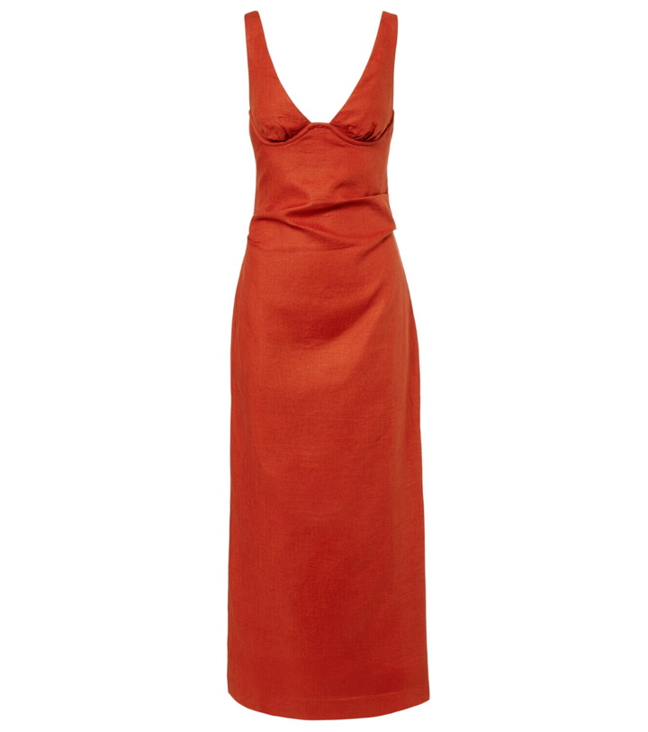 Photo: SIR Draped linen midi dress