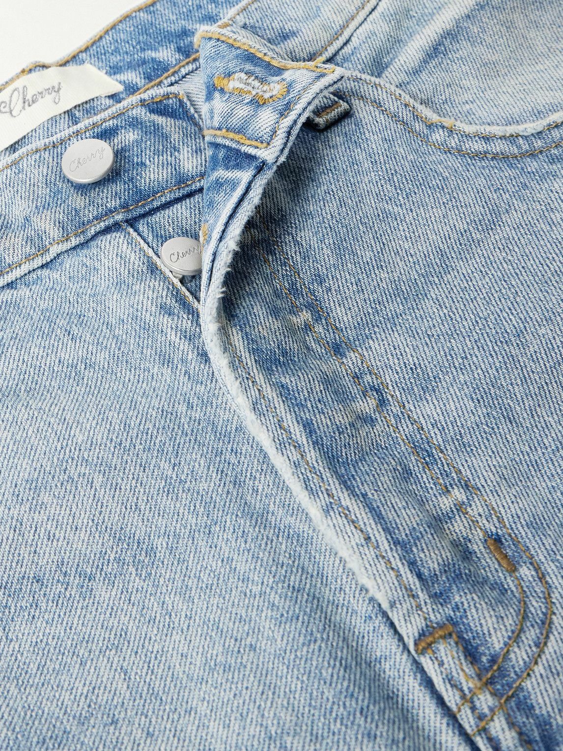Cherry Los Angeles - Straight-Leg Denim Shorts - Blue