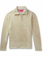 The Elder Statesman - Silk-Bouclé Half-Zip Sweater - Neutrals