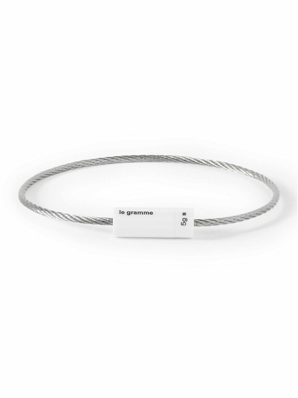 Photo: Le Gramme - 5g Recycled Sterling Silver and Brushed-Ceramic Bracelet - Silver