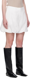 AMOMENTO White Cotton Volume Shorts