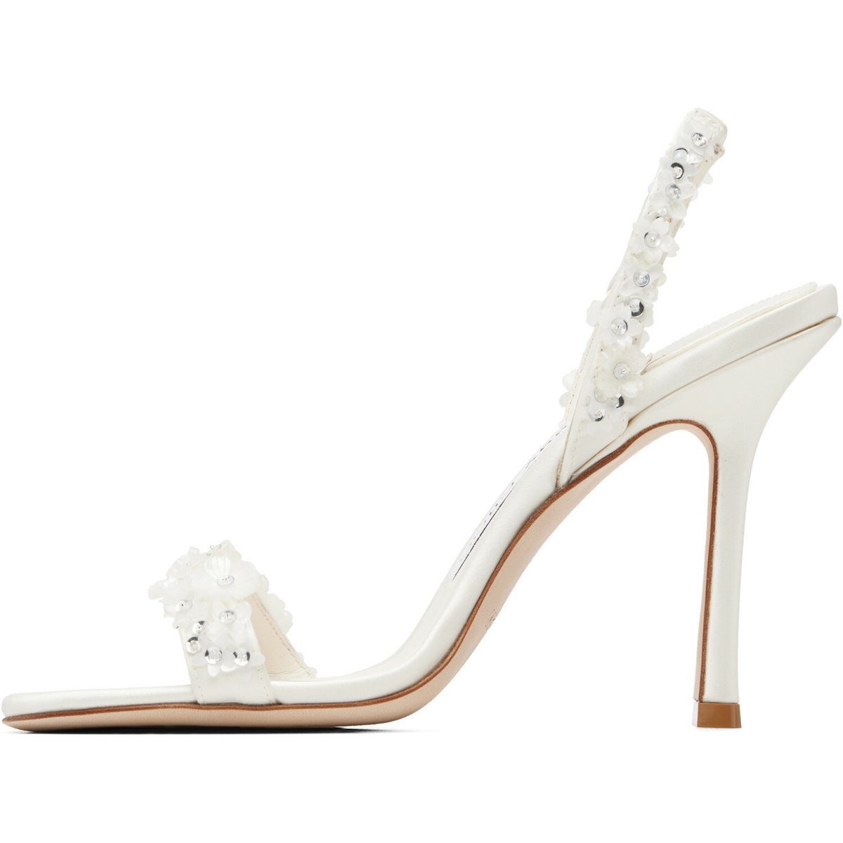 Jimmy Choo White Jenn 100 Bridal Heeled Sandals