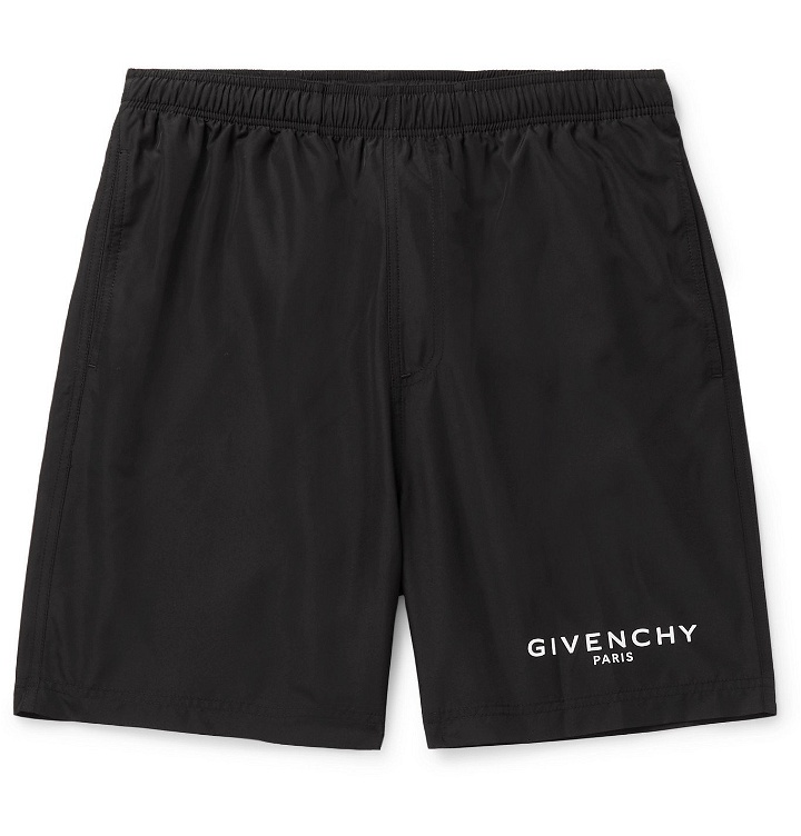 Photo: GIVENCHY - Long-Length Logo-Print Swim Shorts - Black
