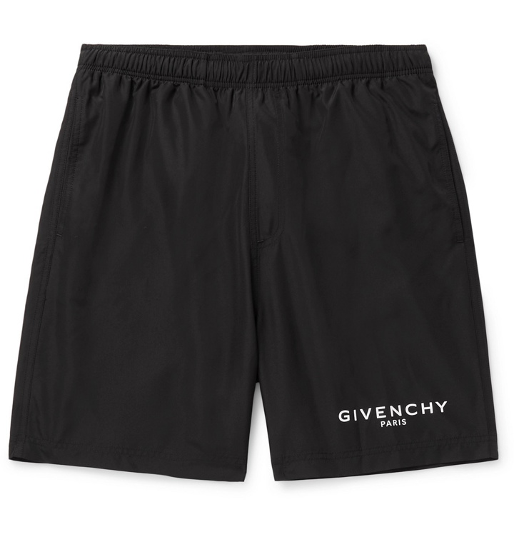 Photo: GIVENCHY - Long-Length Logo-Print Swim Shorts - Black