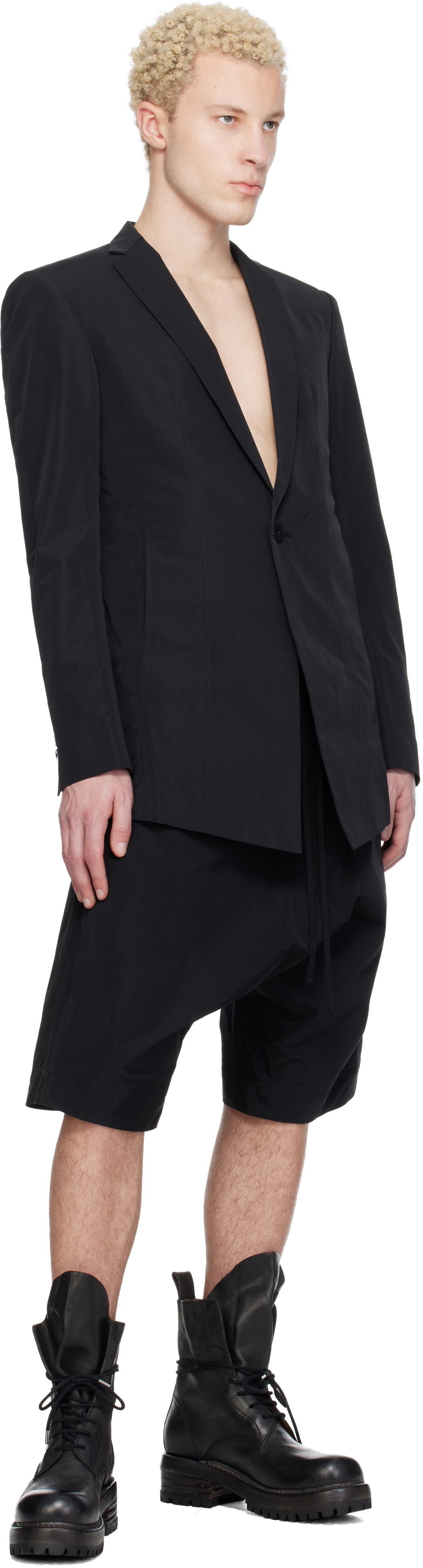Julius Black Drop Crotch Shorts
