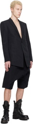 Julius Black Drop Crotch Shorts