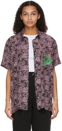 SSENSE WORKS SSENSE Exclusive Jeremy O. Harris Black & Pink Rose Bowling Shirt