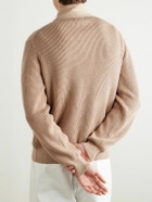 Hartford - Shawl-Collar Ribbed Cotton and Cashmere-Blend Cardigan - Neutrals