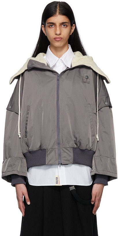 Photo: Regulation Yohji Yamamoto Gray Detachable Sleeves Jacket