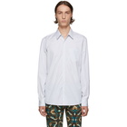 Dries Van Noten White and Navy Stripe Corbin Shirt