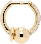 Rainbow K Gold Mini Piercing Diamonds Hoop Single Earring