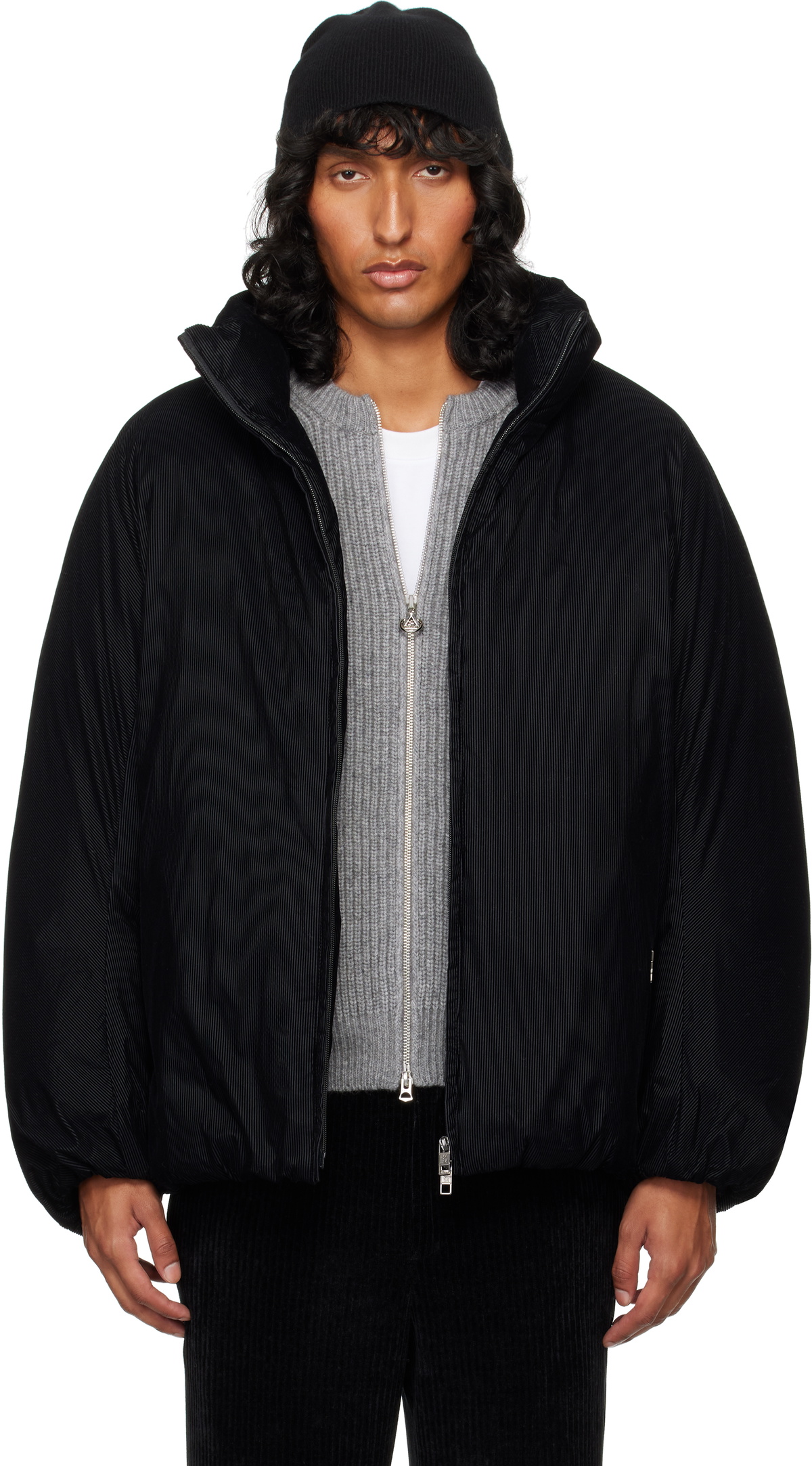 WOOYOUNGMI Black Flocked Down Jacket