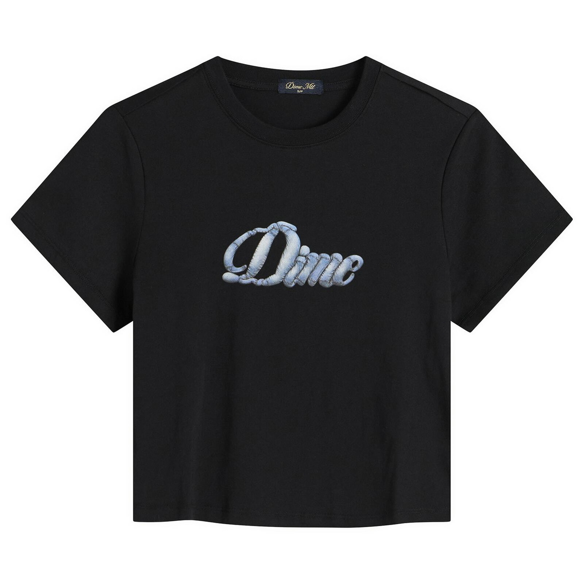 Dime Women's Cursive Denim T-Shirt in Black