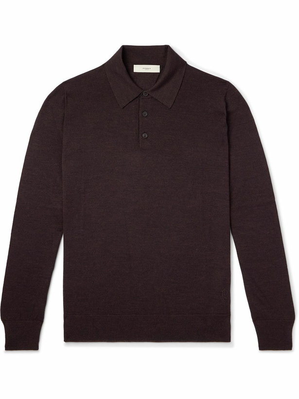 Photo: Purdey - Logo-Embroidered Wool Polo Shirt - Brown