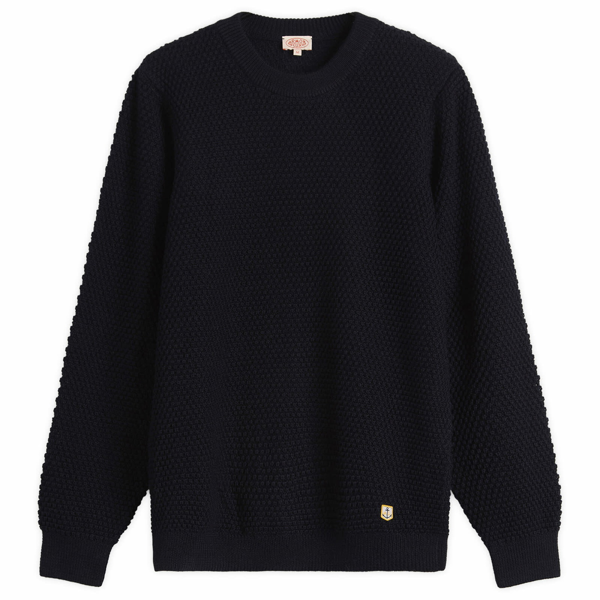 Armor-Lux Men's Waffle Knit Jumper in Navy