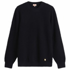 Armor-Lux Men's Waffle Knit Jumper in Navy