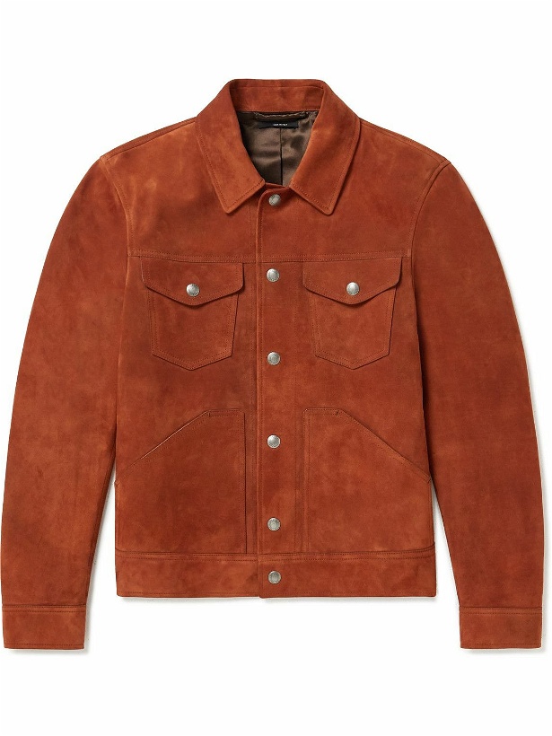 Photo: TOM FORD - Slim-Fit Suede Jacket - Red