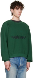 SEEKINGS Green Double Logo Printed Sweatshirt