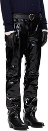 Ernest W. Baker Black Straight Fit Leather Trousers