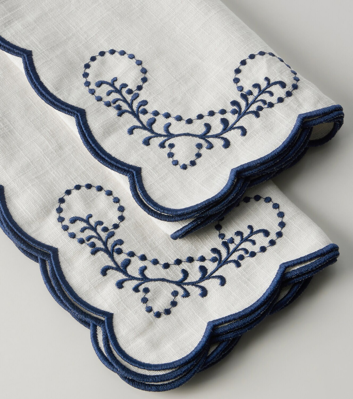 Cabana Set of 2 embroidered linen napkins