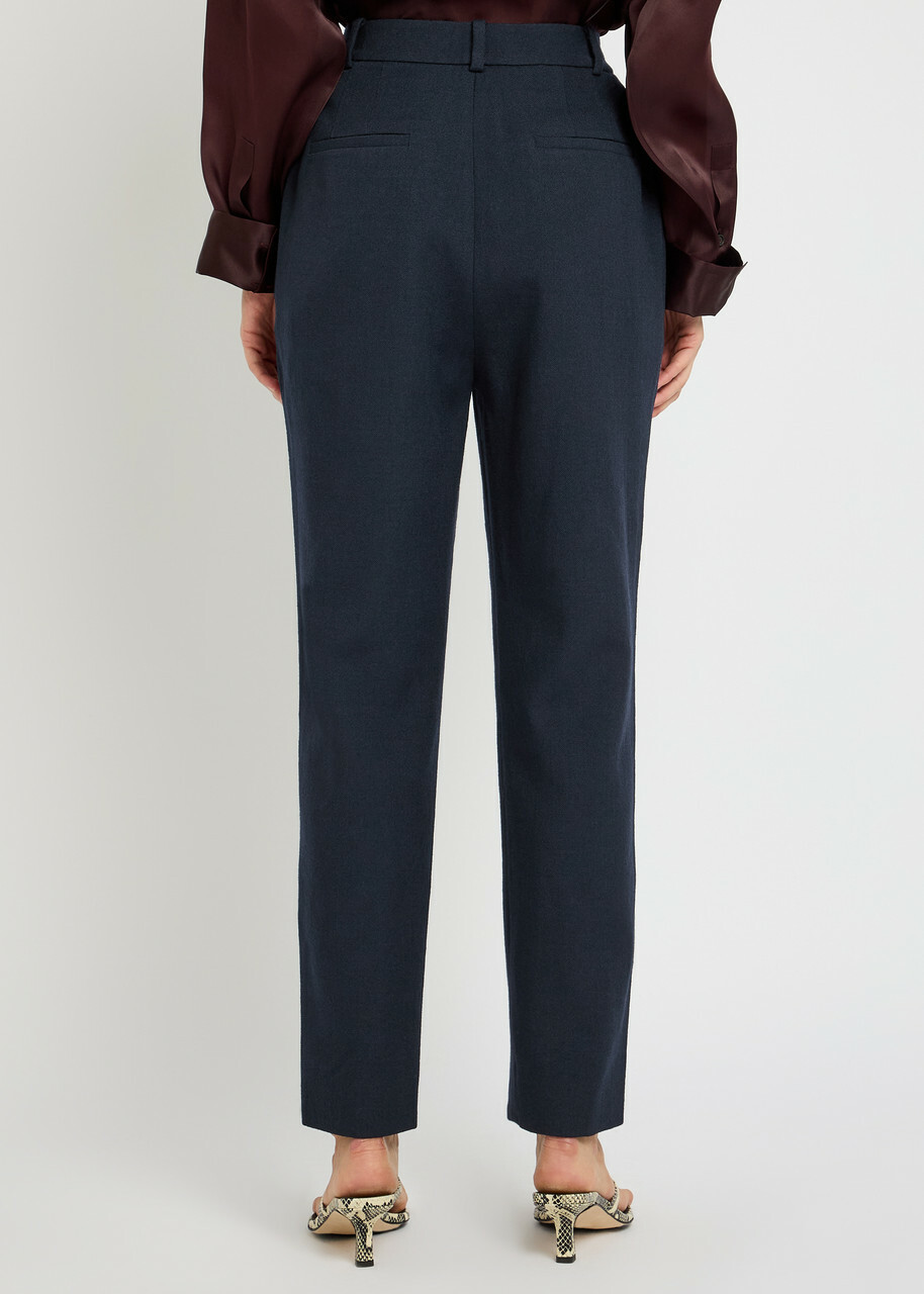 Tove Robena Pleated Wool Trousers Navy