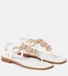 Prada Leather-trimmed thong sandals