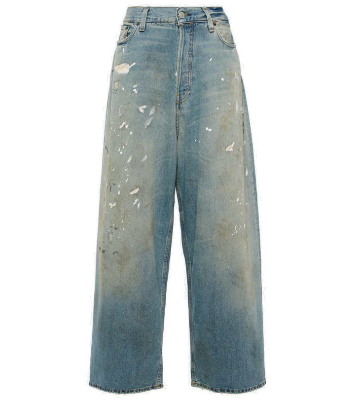 Photo: Acne Studios 2023F distressed mid-rise wide-leg jeans