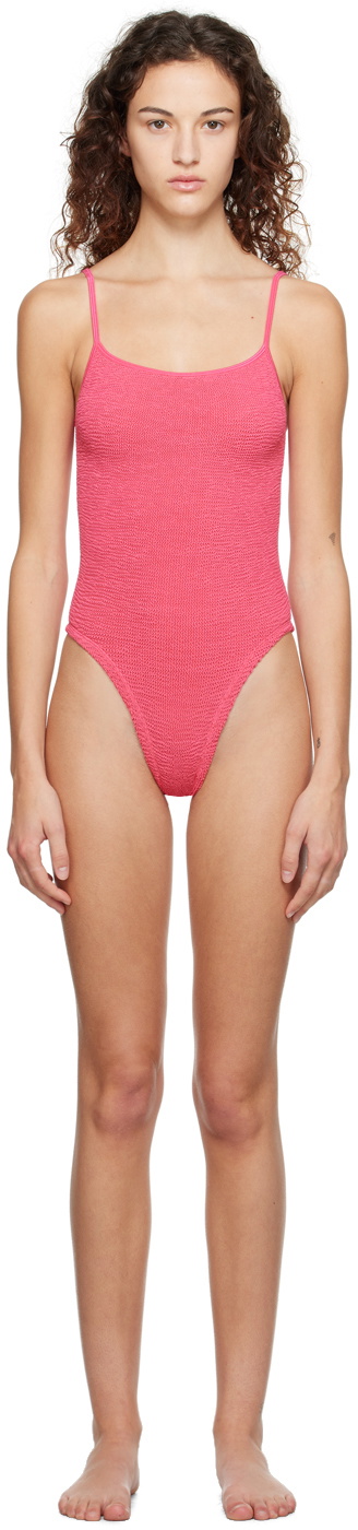 Hunza G Pink Pamela One Piece Swimsuit Hunza G