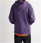 ACNE STUDIOS - Ferris Logo-Appliquéd Mélange Fleece-Back Cotton-Jersey Hoodie - Purple