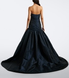 Marmar Halim Draped taffeta bustier gown