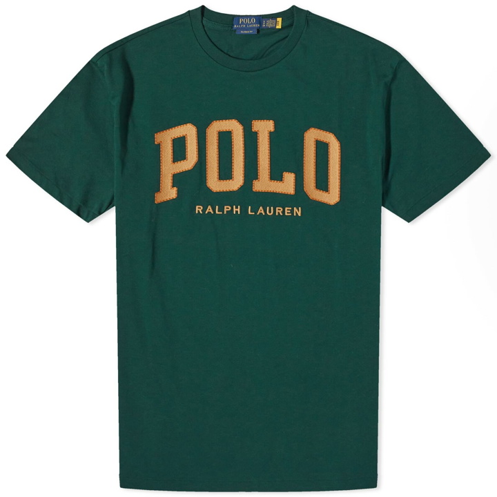 Photo: Polo Ralph Lauren Men's Polo College Logo T-Shirt in Hunt Club Green