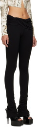 Blumarine Black Draped Leggings