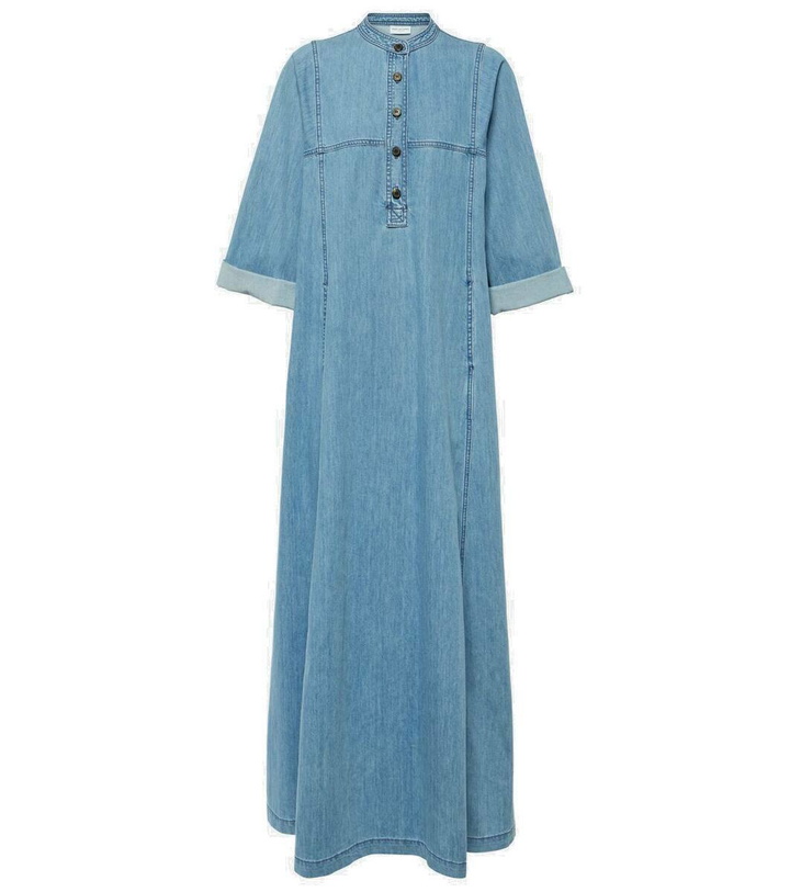 Photo: Dries Van Noten Pleated denim maxi dress