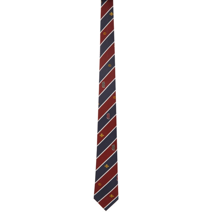 Photo: Gucci Red and Navy Silk Symbols Tie