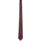 Gucci Red and Navy Silk Symbols Tie