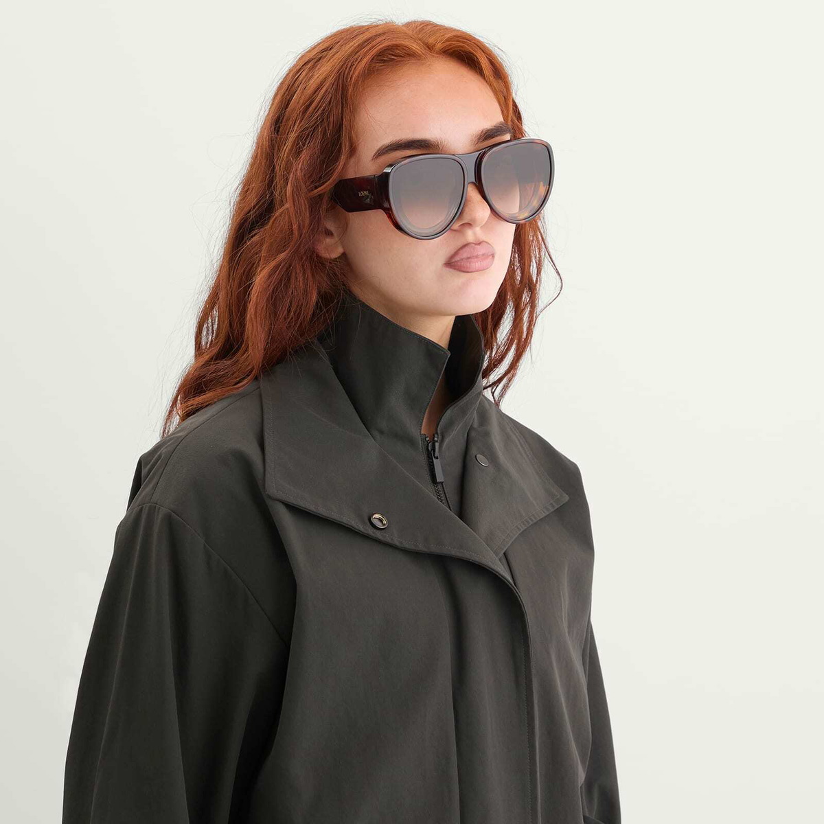 Loewe Eyewear Paula's Ibiza Pilot Sunglasses in Havana/Brown 