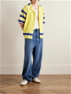 Marni - Camp-Collar Striped Cotton-Blend Terry Shirt - Yellow