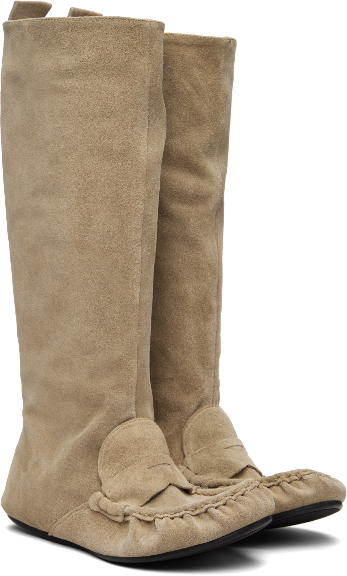 Acne Studios Beige Slouch Saddle Tall Boots