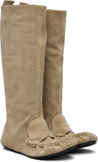 Acne Studios Beige Slouch Saddle Tall Boots