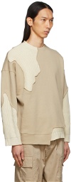 Li-Ning Beige & Off-White Distressed Sweater