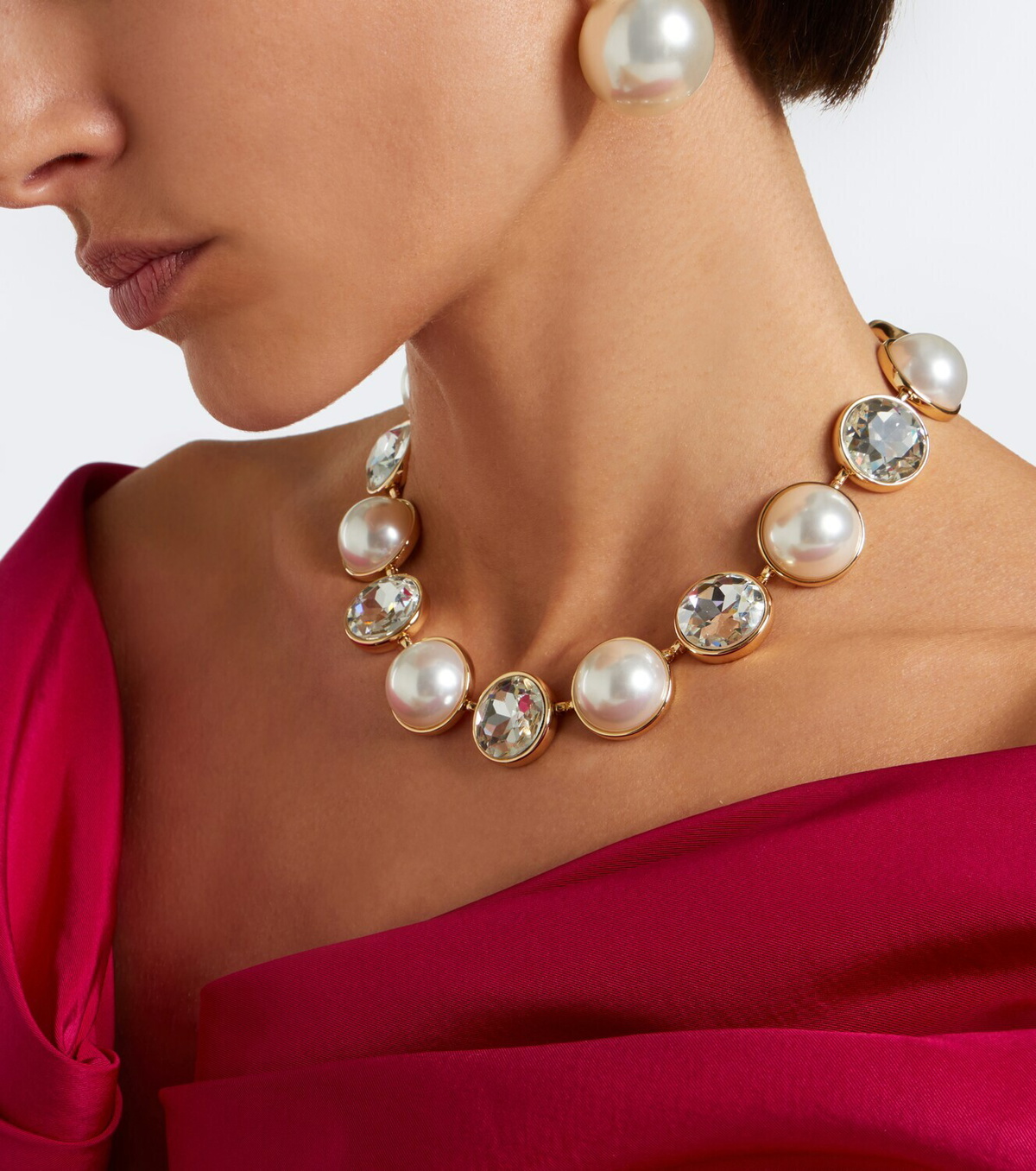 Carolina Herrera Crystal and faux pearl necklace