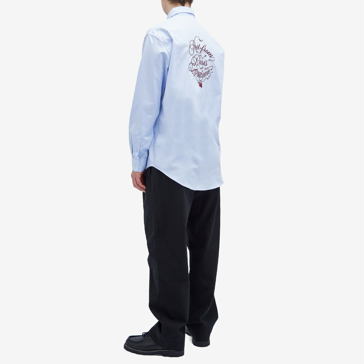 Drôle de Monsieur Men's Logo Oxford Shirt in Light Blue