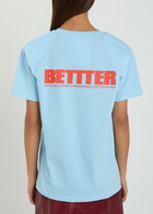Bettter Father Printed Cotton T-shirt Blue