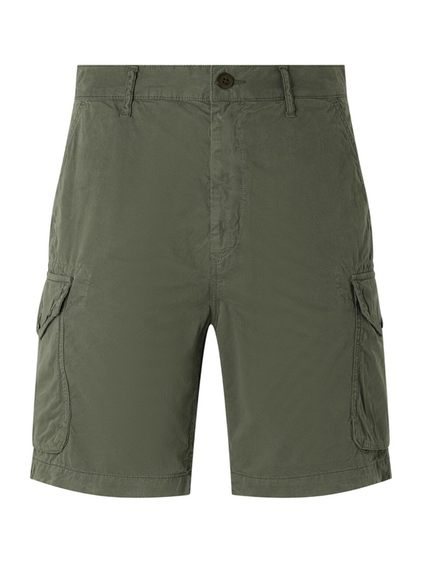 Photo: Hartford - Battle Straight-Leg Cotton Shorts - Green