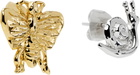 Chopova Lowena Silver & Gold Moth Best Bugs Stud Earrings