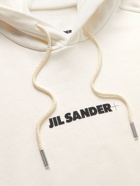 Jil Sander - Logo-Print Organic Cotton-Jersey Hoodie - White