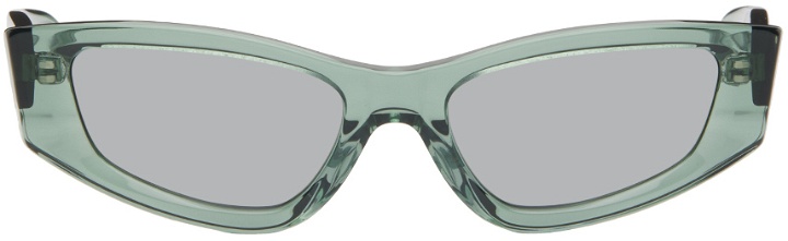 Photo: Eckhaus Latta SSENSE Exclusive Green 'The Tilt' Sunglasses