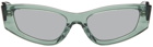 Eckhaus Latta SSENSE Exclusive Green 'The Tilt' Sunglasses