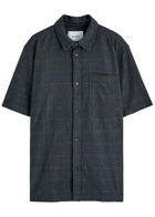 Les Deux Charlie Embroidered Cotton Shirt Navy